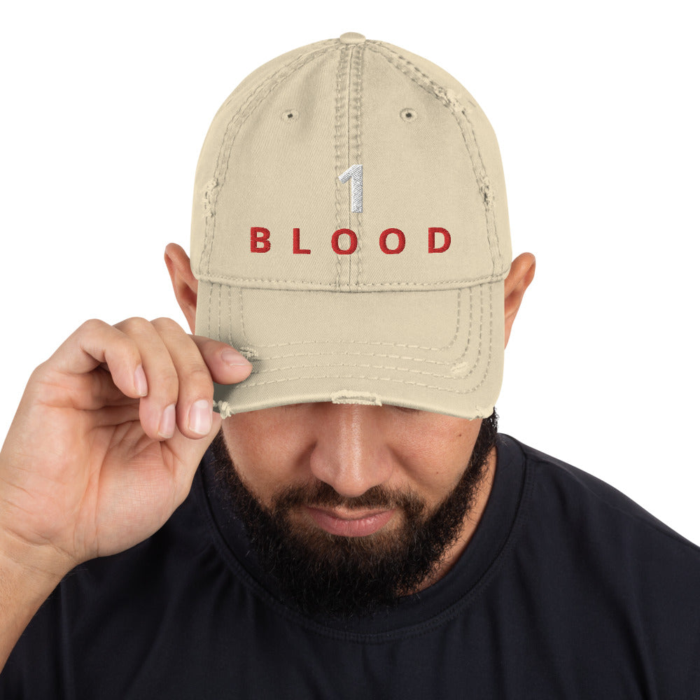 Distressed Dad Hat One Blood