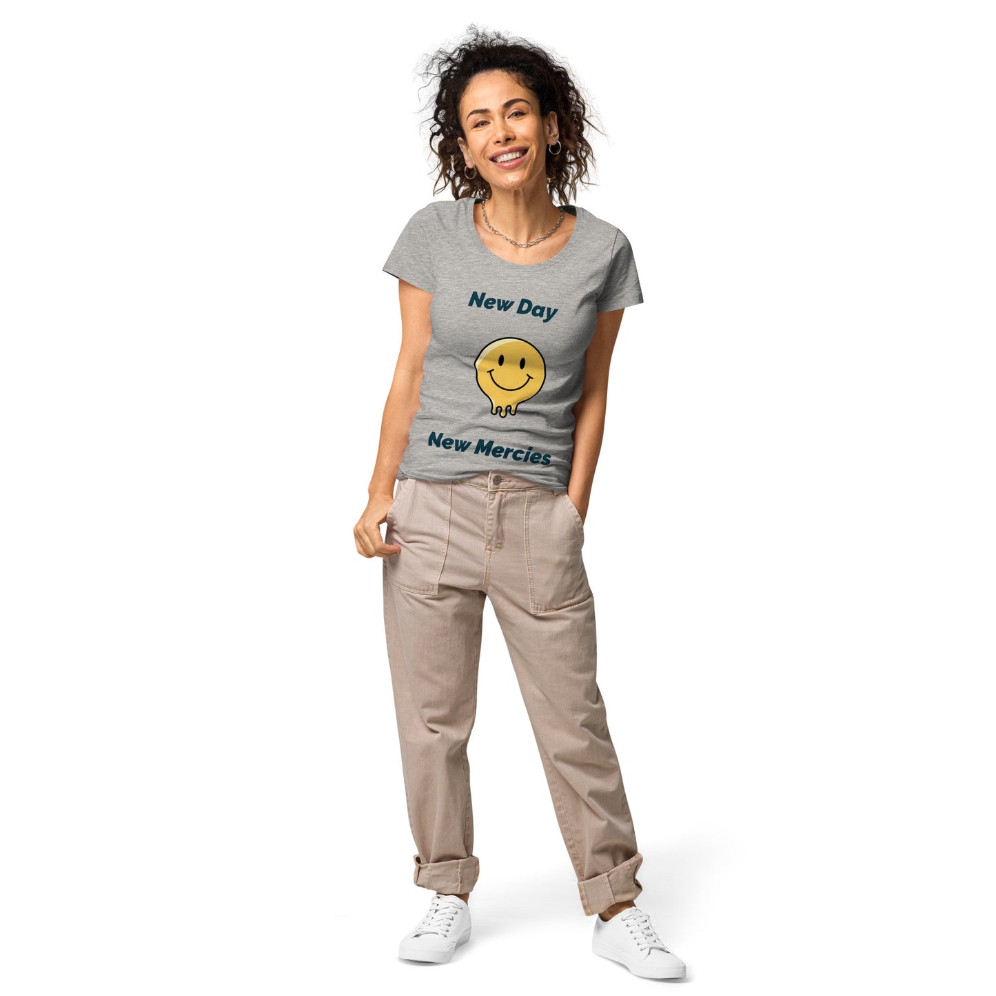 Women’s basic organic t-shirt New Day New Mercies