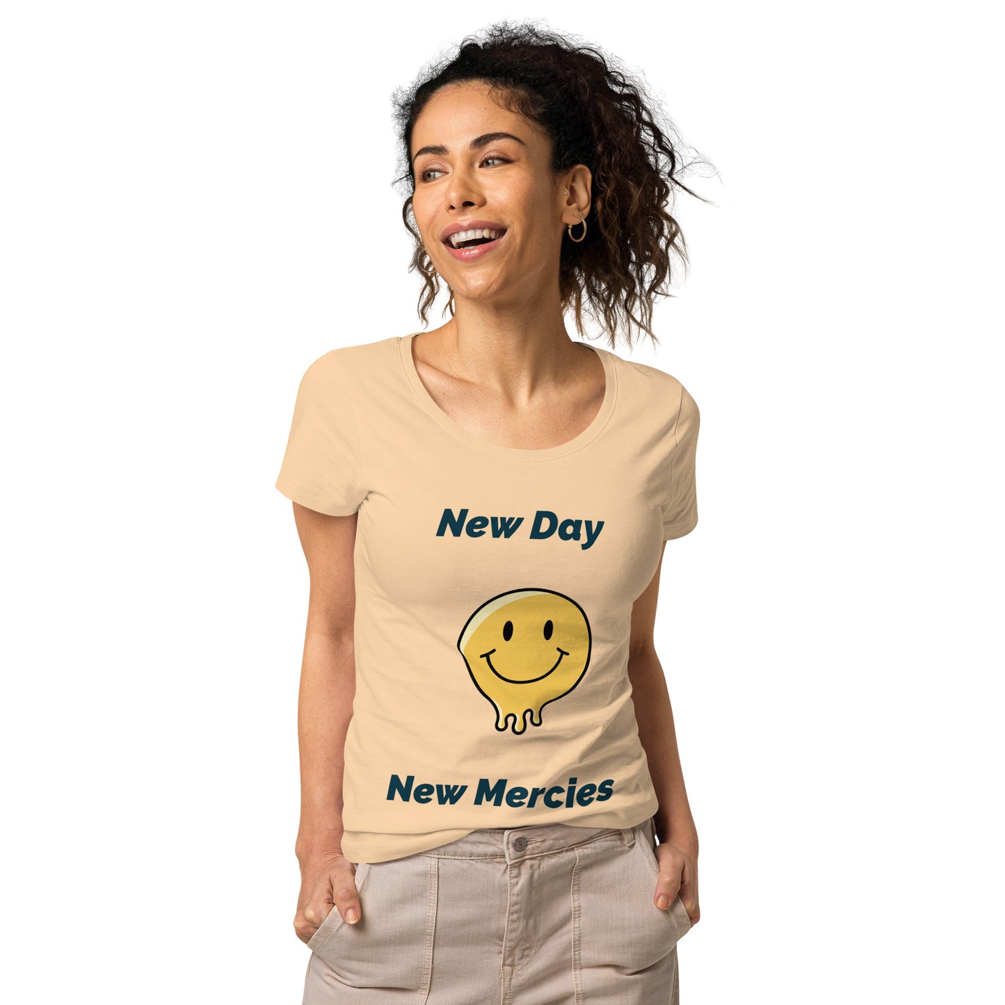 Women’s basic organic t-shirt New Day New Mercies