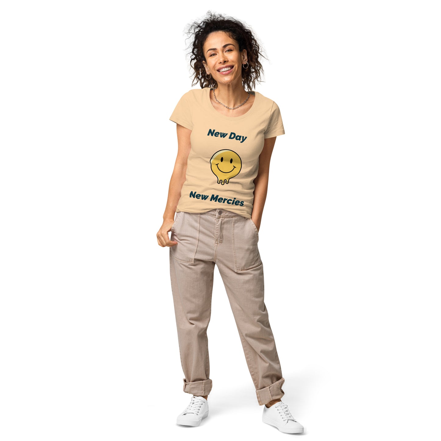 Women’s basic organic t-shirt New Day New Mercies