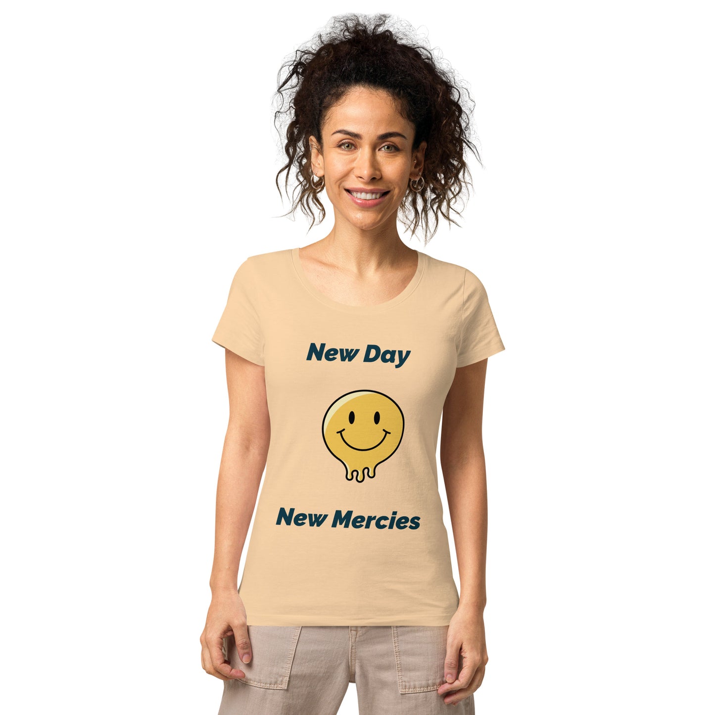 Women’s basic organic t-shirt New Day New Mercies