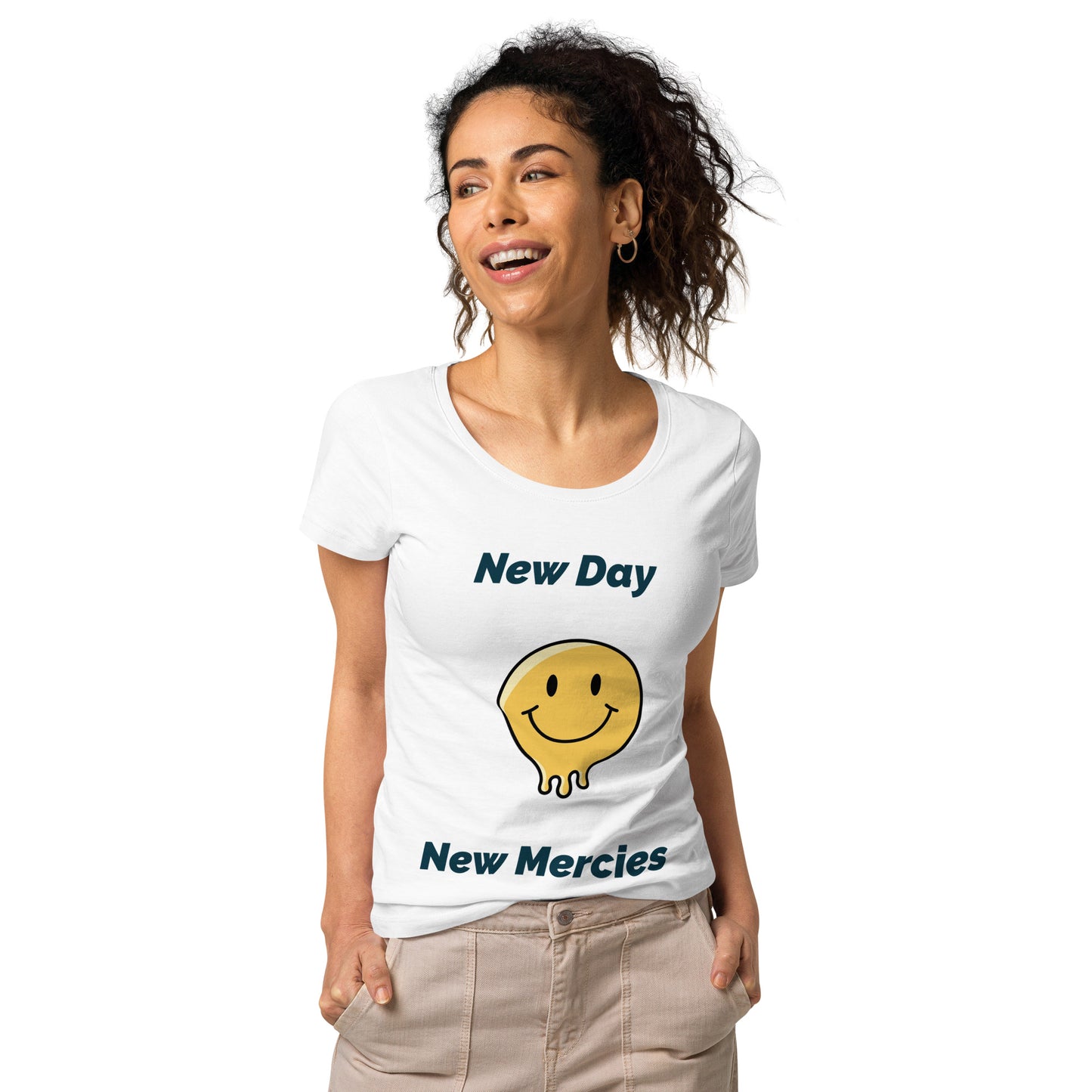 Women’s basic organic t-shirt New Day New Mercies